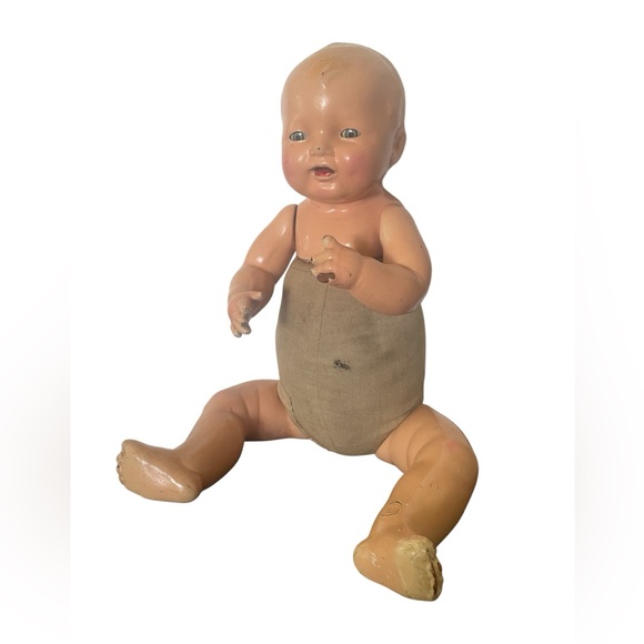 Vintage Effanbee Dolls Walk Talk Sleep Bubbles 18" Composition Baby Doll - Picture 3 of 13